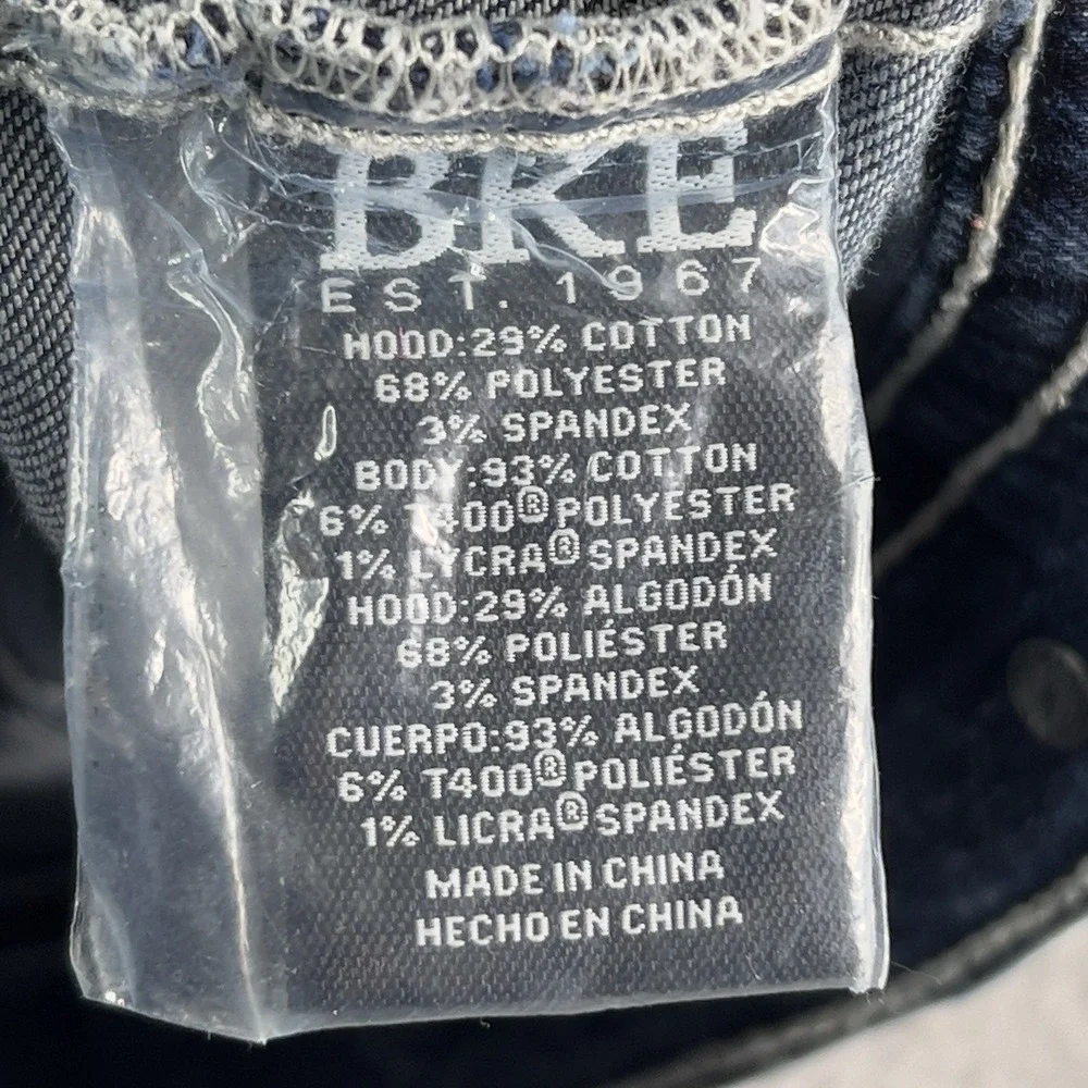 BKE‎ Men Jacket MEDIUM Blue Denim Jacket Western Button Trucker Stretch